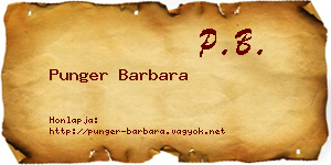 Punger Barbara névjegykártya